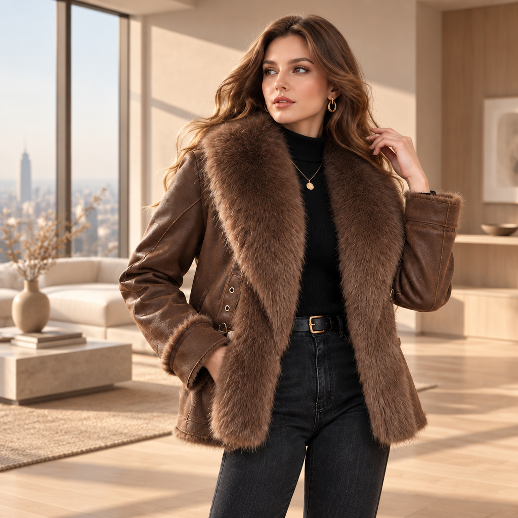 Statement-Collar Short Winter Coat — product image 5