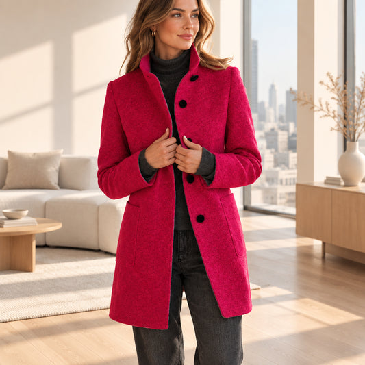 Stand-Collar Tailored Winter Coat — product image 2