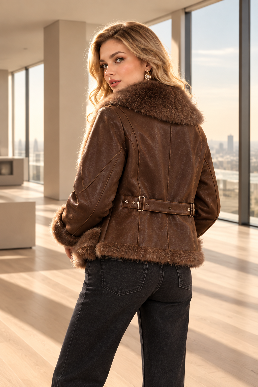 Statement-Collar Short Winter Coat — product image 4