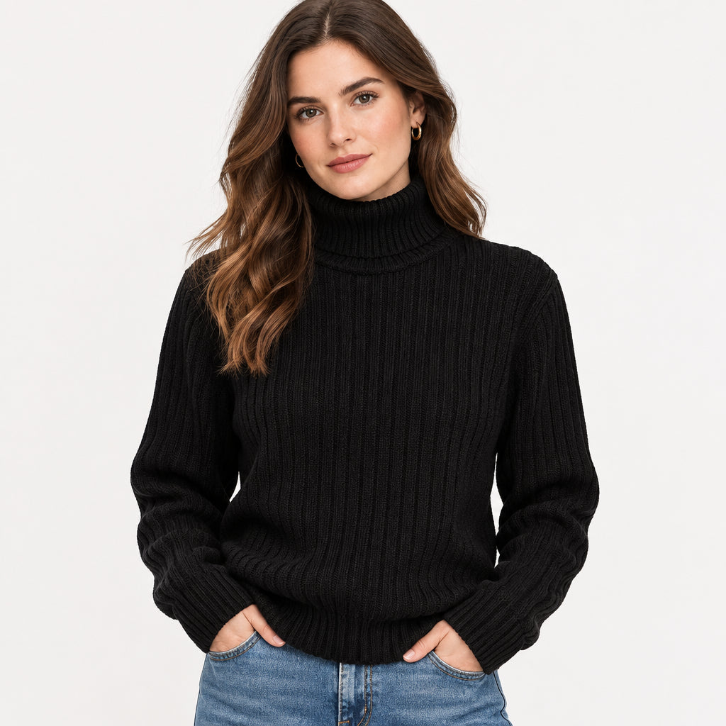 Refined Striped Turtleneck Sweater — product image 3