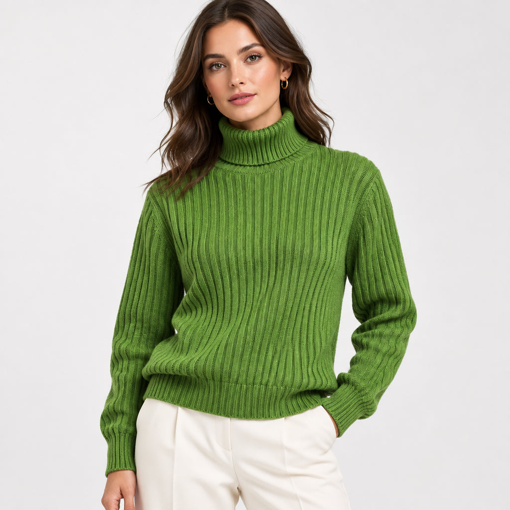 Refined Striped Turtleneck Sweater — product image 2