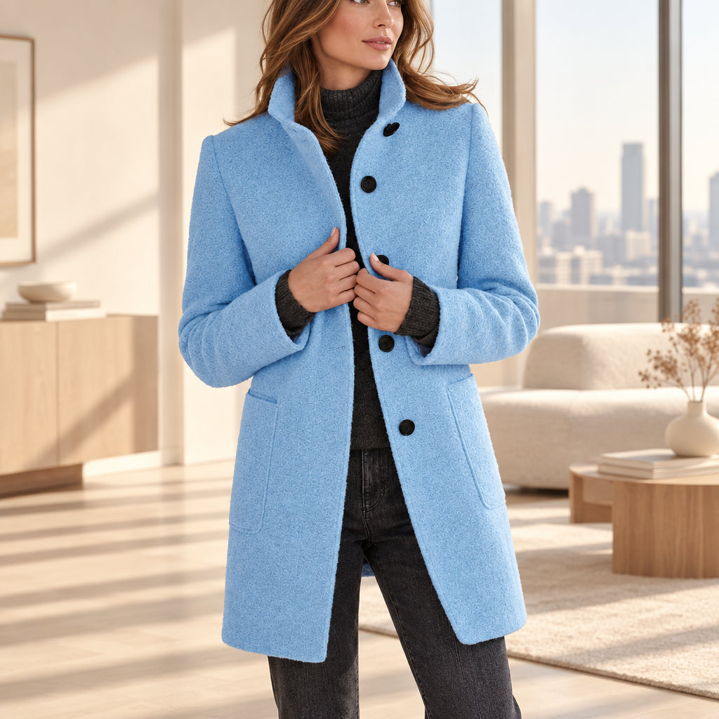Stand-Collar Tailored Winter Coat — product image 1