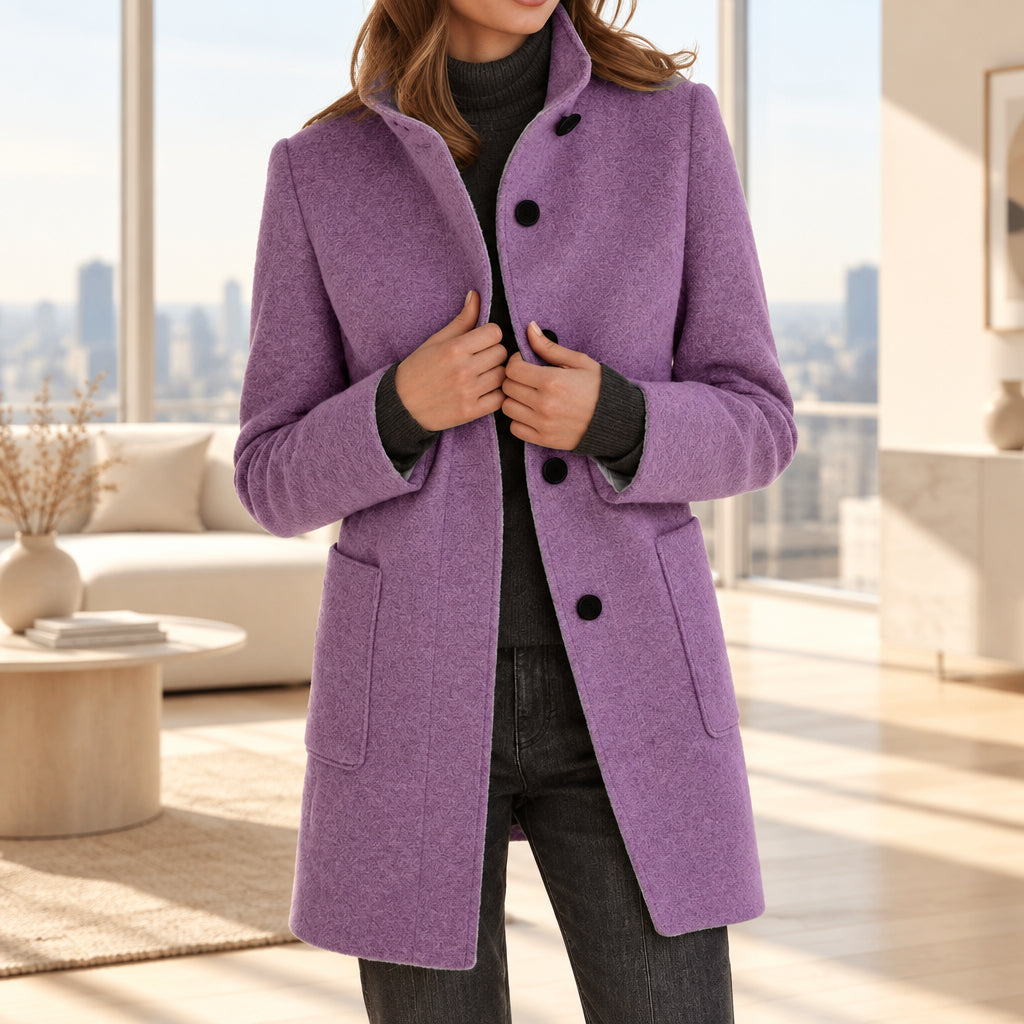 Stand-Collar Tailored Winter Coat — product image 3