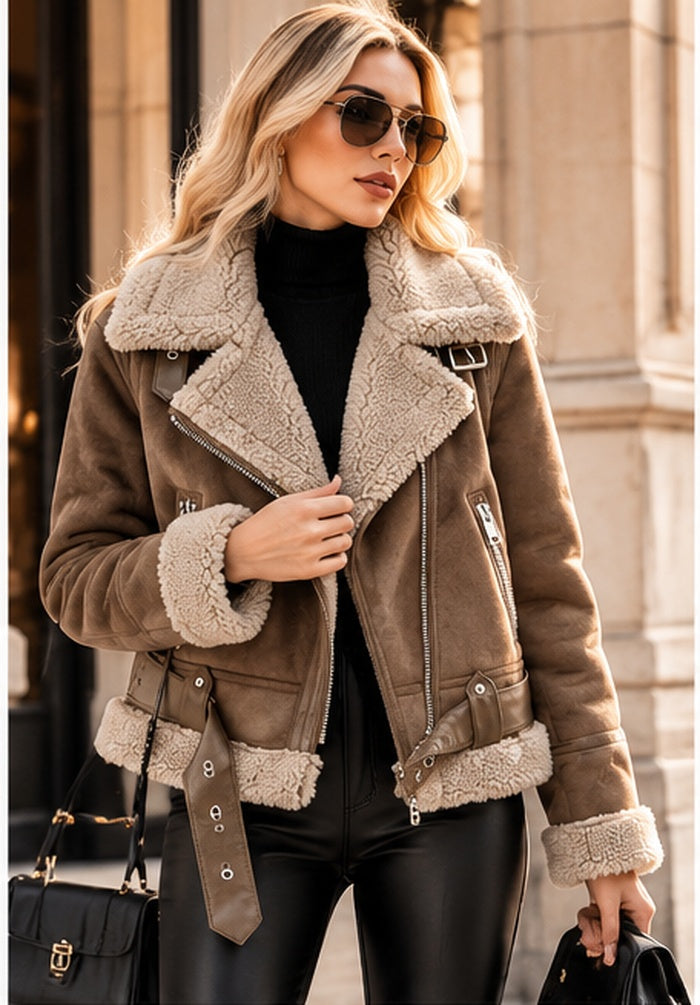 Brown Winter Jacket — three-quarter view